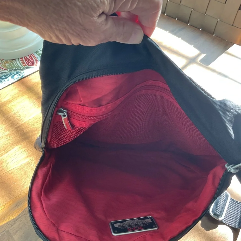 Tumi Black and Red Messenger Bag - Picture 7 of 13